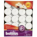 Bolsius Teelichte 40er Pack 6 Stunden Brenndauer wei&szlig; (6 St&uuml;ck)