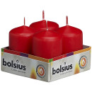 Bolsius Stumpenkerzen 60x40 mm 4er Tray rot (1 Tray)