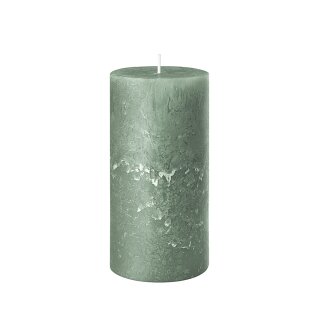 Wenzel Stumpenkerzen Rustic 140x70 mm Safe Candle smaragd (8 St&uuml;ck)