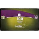 Teelichter weiß mit 6 Std. Brenndauer im 100er Beutel Bolsius Professional (600 Stück)