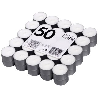 Teelichter weiß ca. 6 Std. Brenndauer im 50er Pack KFS &...