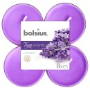 Bolsius True Scents Maxi Duftteelichter im Clear Cup Lavendel (8 St&uuml;ck)