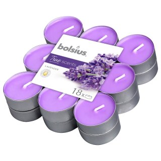 Bolsius True Scents Duftteelichter Lavendel (18 St&uuml;ck)
