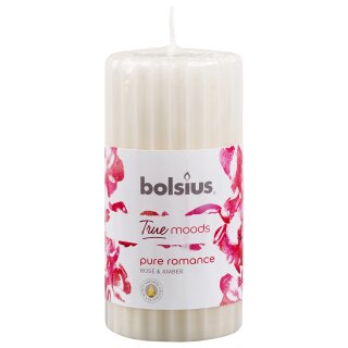 Bolsius True Moods Duft-Stumpenkerze geriffelt 120x58 mm Pure Romance (1 St&uuml;ck)