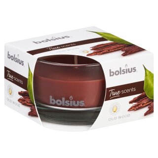 Bolsius True Scents Duftglas Flach 50x80 mm Oud Wood (6 Stück)