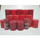 6 kg Rustik Stumpenkerzen Paket Kerzen Set Rustic gemischt nach Farben Rot-Altrot 41