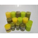 6 kg Rustik Stumpenkerzen Paket Kerzen Set Rustic gemischt nach Farben Gr&uuml;n-Gelb 74