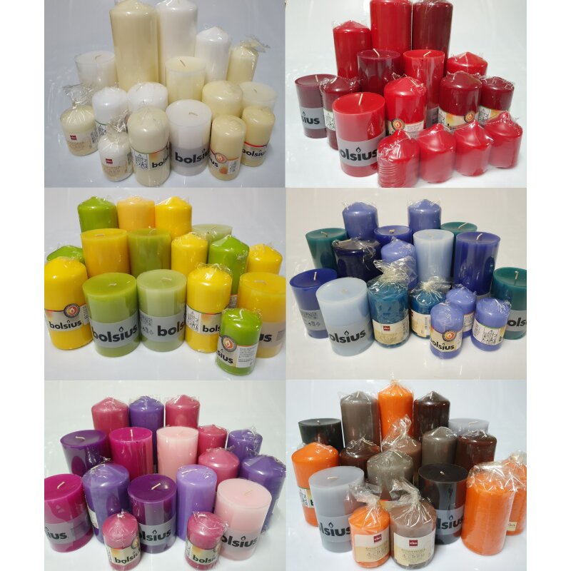 6 kg Qualität Stumpenkerzen Paket Kerzen Set Mix gemischt nach Farben, 35,90 €