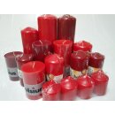 6 kg Qualit&auml;t Stumpenkerzen Paket Kerzen Set Mix gemischt nach Farben Rot-Altrot 44