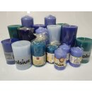 6 kg Qualit&auml;t Stumpenkerzen Paket Kerzen Set Mix gemischt nach Farben Blau-T&uuml;rkis 66