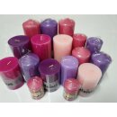 6 kg Qualit&auml;t Stumpenkerzen Paket Kerzen Set Mix gemischt nach Farben Pink-Fuchsia-Lila 53