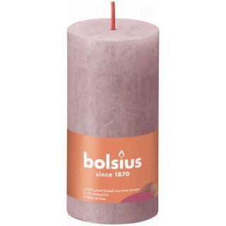 Bolsius Rustik Stumpenkerzen Shine 100x50 mm Eschen-Rose (8 St&uuml;ck)