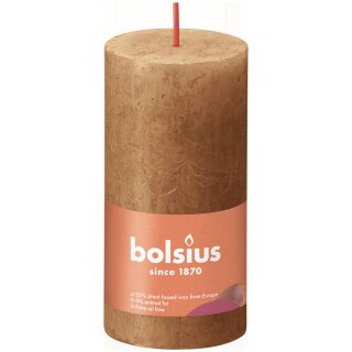 Bolsius Rustik Stumpenkerzen Shine 100x50 mm Gew&uuml;rzbraun (1 St&uuml;ck)