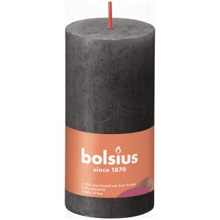 Bolsius Rustik Stumpenkerzen Shine 100x50 mm St&uuml;rmisches Grau (1 St&uuml;ck)