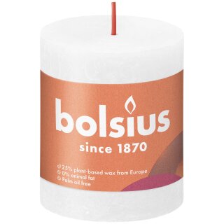 Bolsius Rustik Stumpenkerzen Shine 80x68 mm Wolkiges Wei&szlig; (4 St&uuml;ck)