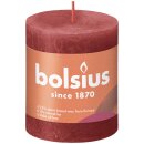 Bolsius Rustik Stumpenkerzen Shine 80x68 mm Zartes Rot (4...