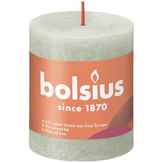 Bolsius Rustik Stumpenkerzen Shine 80x68 mm Nebliges Gr&uuml;n (1 St&uuml;ck)