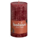Bolsius Rustik Stumpenkerzen Shine 130x68 mm Samtrot (4...