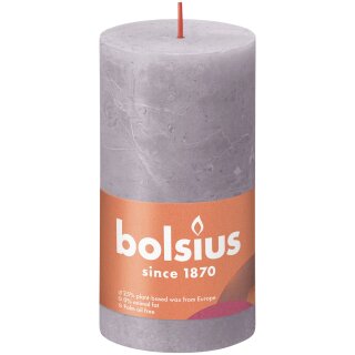 Bolsius Rustik Stumpenkerzen Shine 130x68 mm Gefrorener Lavendel (4 Stück)