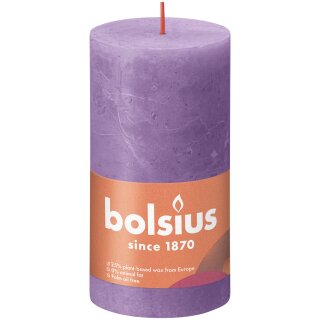 Bolsius Rustik Stumpenkerzen Shine 130x68 mm Bl&uuml;hendes Veilchen (1 St&uuml;ck)