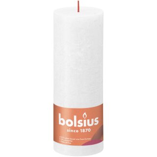 Bolsius Rustik Stumpenkerzen Shine 190x68 mm Wolkiges Wei&szlig; (4 St&uuml;ck)