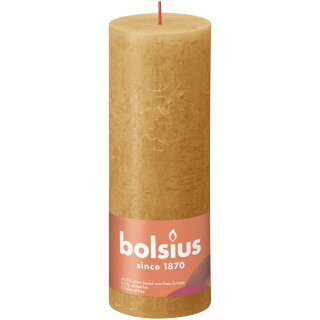 Bolsius Rustik Stumpenkerzen Shine 190x68 mm Honigwabengelb (4 St&uuml;ck)