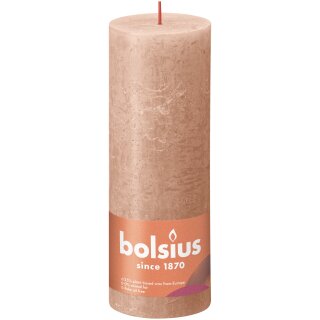 Bolsius Rustik Stumpenkerzen Shine 190x68 mm Cremiges Karamell (4 St&uuml;ck)