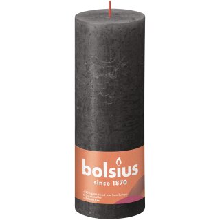 Bolsius Rustik Stumpenkerzen Shine 190x68 mm St&uuml;rmisches Grau (4 St&uuml;ck)