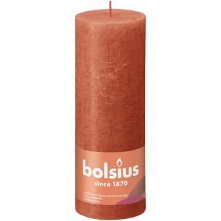 Bolsius Rustik Stumpenkerzen Shine 190x68 mm Herbstliches Orange (4 St&uuml;ck)