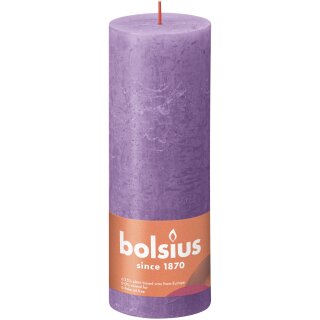 Bolsius Rustik Stumpenkerzen Shine 190x68 mm Bl&uuml;hendes Veilchen (4 St&uuml;ck)