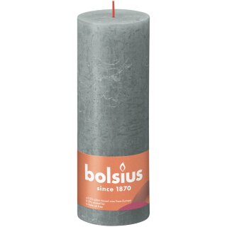 Bolsius Rustik Stumpenkerzen Shine 190x68 mm Eukalyptusgr&uuml;n (4 St&uuml;ck)