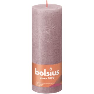 Bolsius Rustik Stumpenkerzen Shine 190x68 mm Eschen-Rose (1 St&uuml;ck)