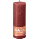 Bolsius Rustik Stumpenkerzen Shine 190x68 mm Zartes Rot...