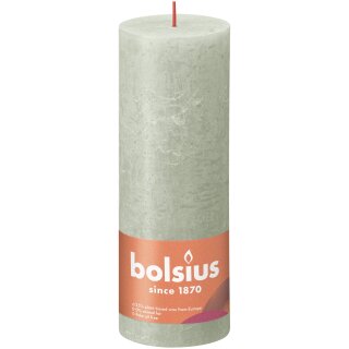 Bolsius Rustik Stumpenkerzen Shine 190x68 mm Nebliges Gr&uuml;n (1 St&uuml;ck)