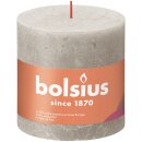 Bolsius Rustik Stumpenkerzen Shine 100x100 mm Sandgrau (3...