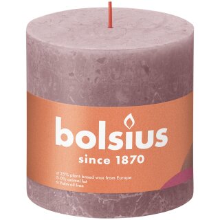 Bolsius Rustik Stumpenkerzen Shine 100x100 mm Eschen-Rose (3 St&uuml;ck)