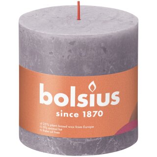 Bolsius Rustik Stumpenkerzen Shine 100x100 mm Gefrorener Lavendel (1 St&uuml;ck)