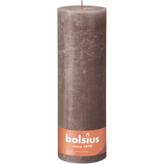 Bolsius Rustik Stumpenkerzen Shine 300x100 mm Rustikales Taupe (4 St&uuml;ck)