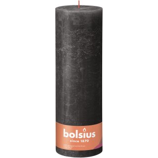 Bolsius Rustik Stumpenkerzen Shine 300x100 mm St&uuml;rmisches Grau (1 St&uuml;ck)