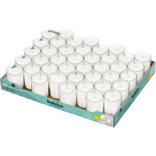 Bolsius Clear Cup 16h im 40er Tray 49x42mm