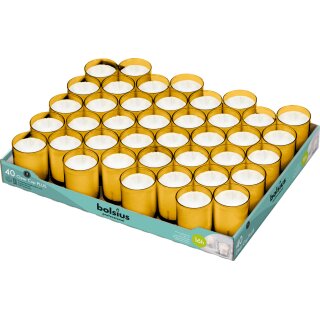 Bolsius Clear Cup 16h im 40er Tray 49x42mm Bernstein (40 Stück)