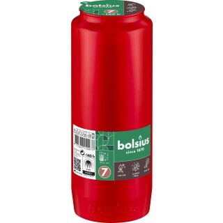 Bolsius Grabkerzen Nr. 7 rot im 15er Pack 140h Kompositions-Licht