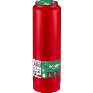 Bolsius Grabkerzen Nr. 8 rot im 15er Pack 170h Kompositions-Licht