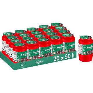 Bolsius Grabkerzen Nr. 3 rot im 20er Pack 50h Kompositions-Licht