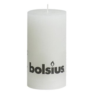 6 Stumpen Kerzen rustikal 130x68 mm weiss 1. Wahl von Bolsius