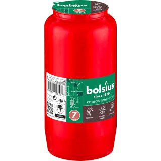 Grabkerzen Nr. 7 rot 85h Grabkerze Grablicht Kompo Engel von Bolsius