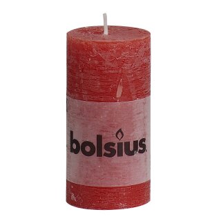 8 Bolsius Rustik Stumpen Kerzen 100x50 mm rot Bolsius Rustic Kerzen