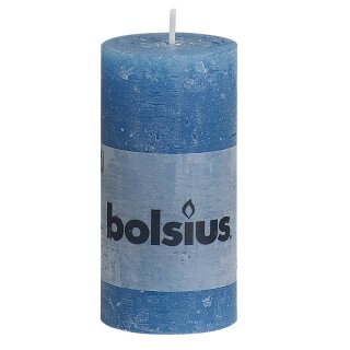 8 Bolsius Rustik Stumpen Kerzen 100x50 mm meerblau Bolsius Rustic Kerzen