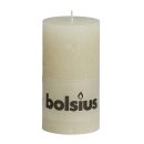 6 Stumpen Kerzen rustikal 130x68 mm elfenbein 1. Wahl von Bolsius