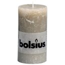 6 Stumpen Kerzen rustikal 130x68 mm kieselgrau 1. Wahl von Bolsius